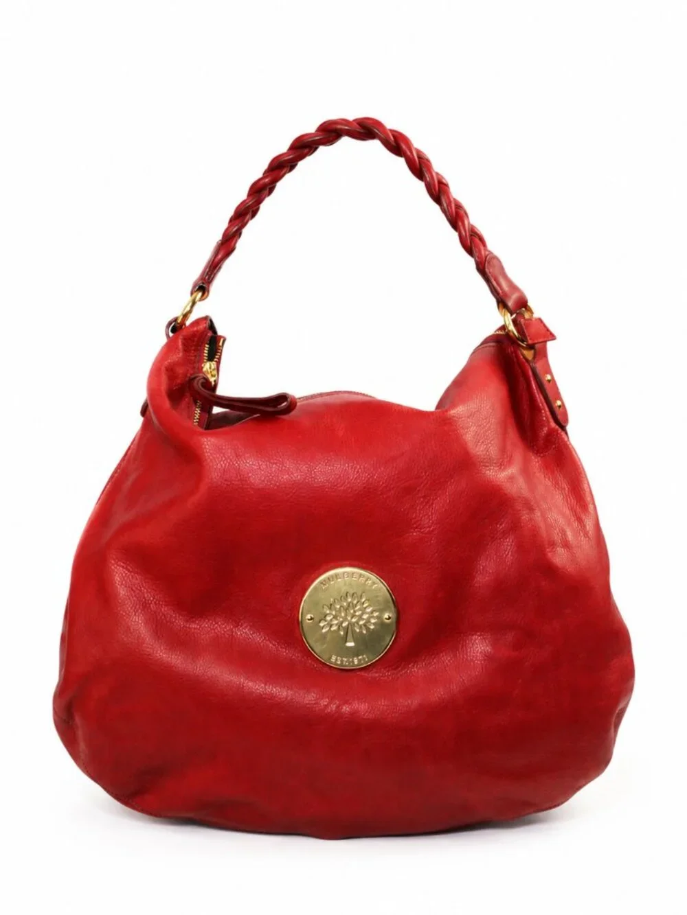 Red Leather Slouchy Hobo Bag Mulberry Daria Style